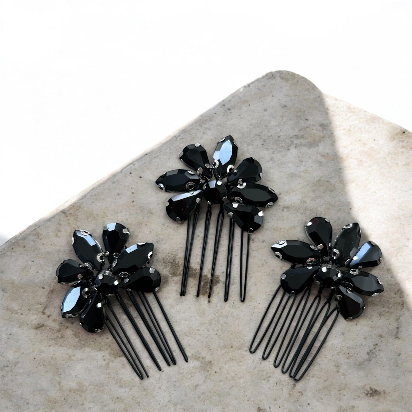 Set of three Black Hair Combs