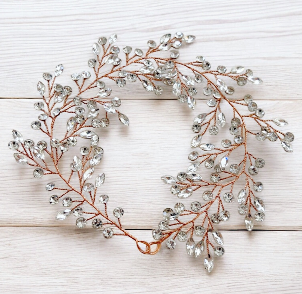 Rose Gold Bridal Hair Vine