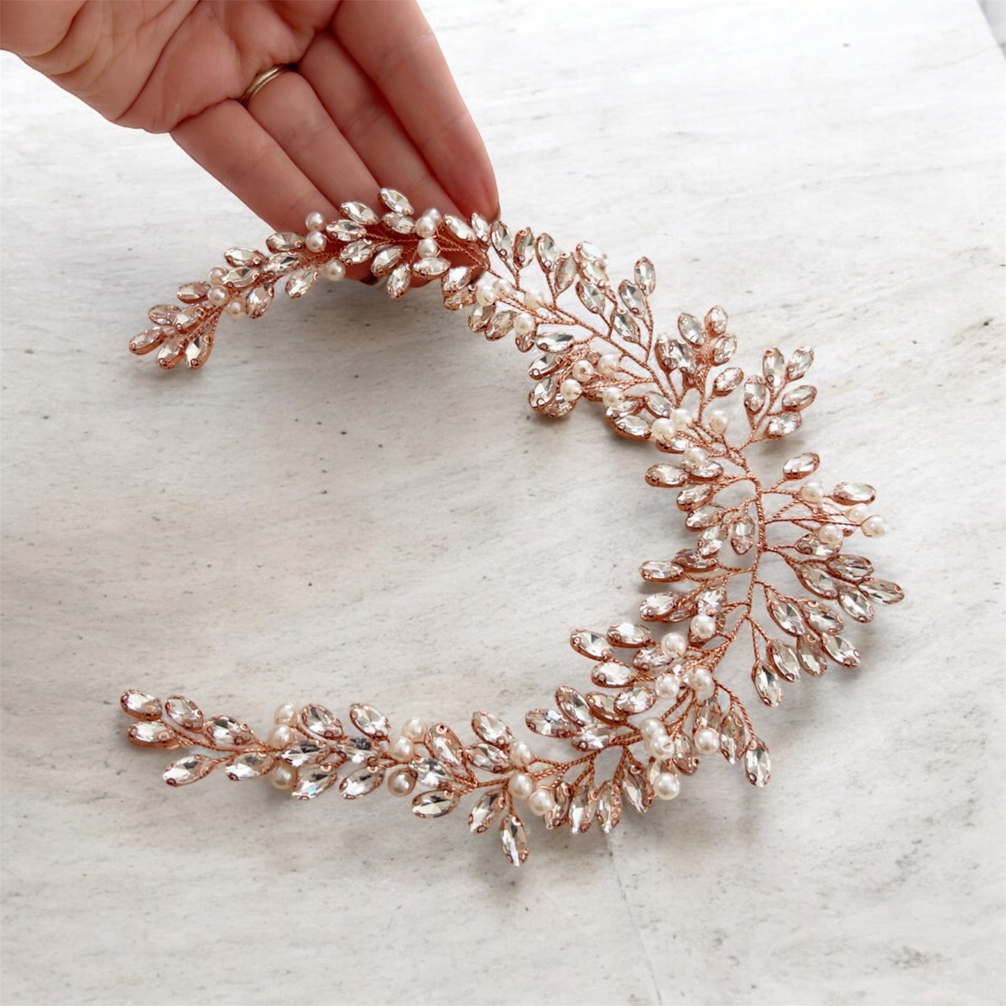 Rose Gold Bridal Hair Vine