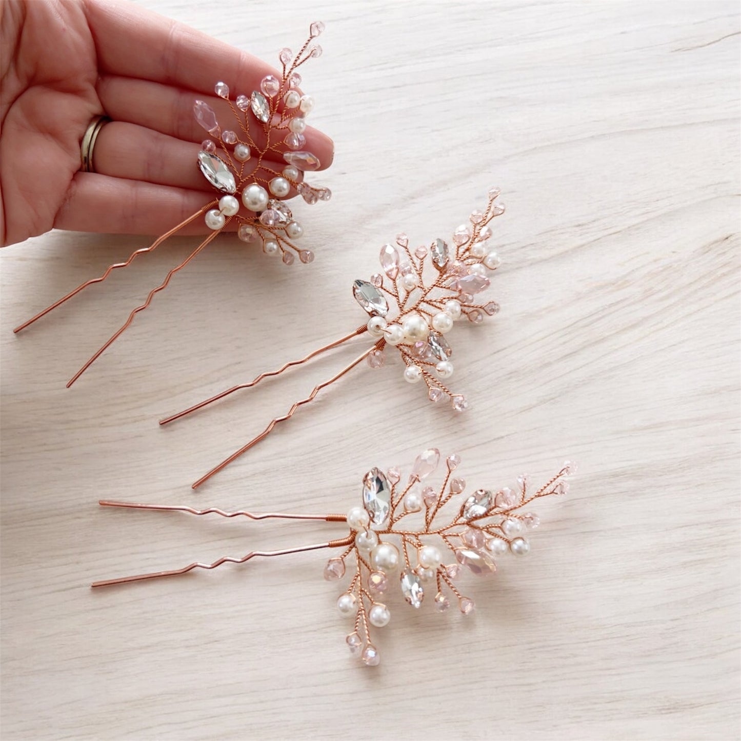 Blush Pink Bridal Hair Pins