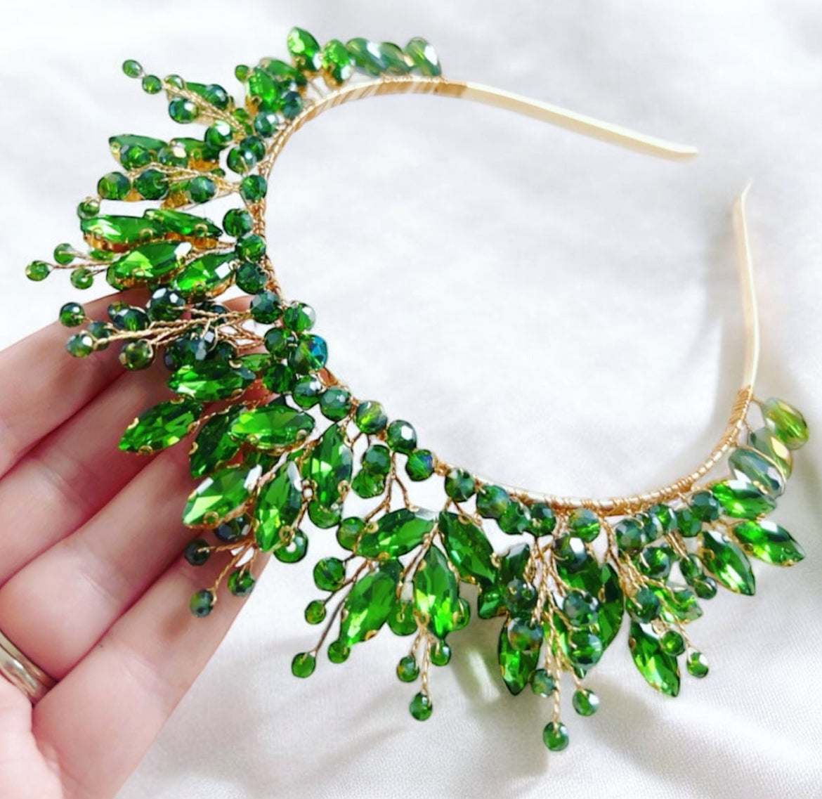 Peridot green bridal crown