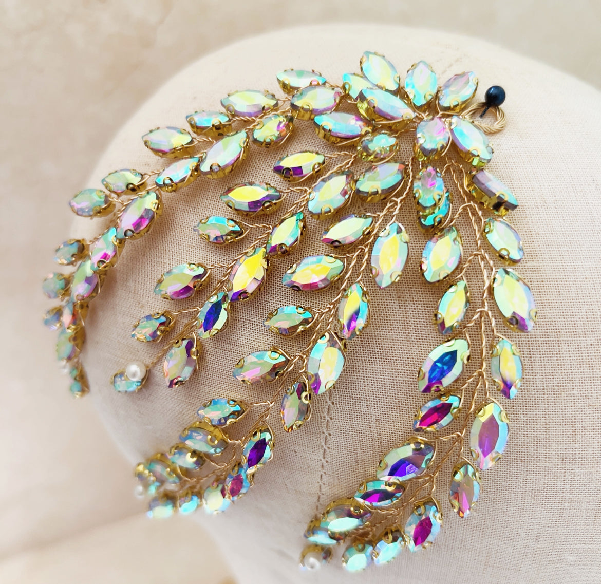 Ab crystal leaf headpiece