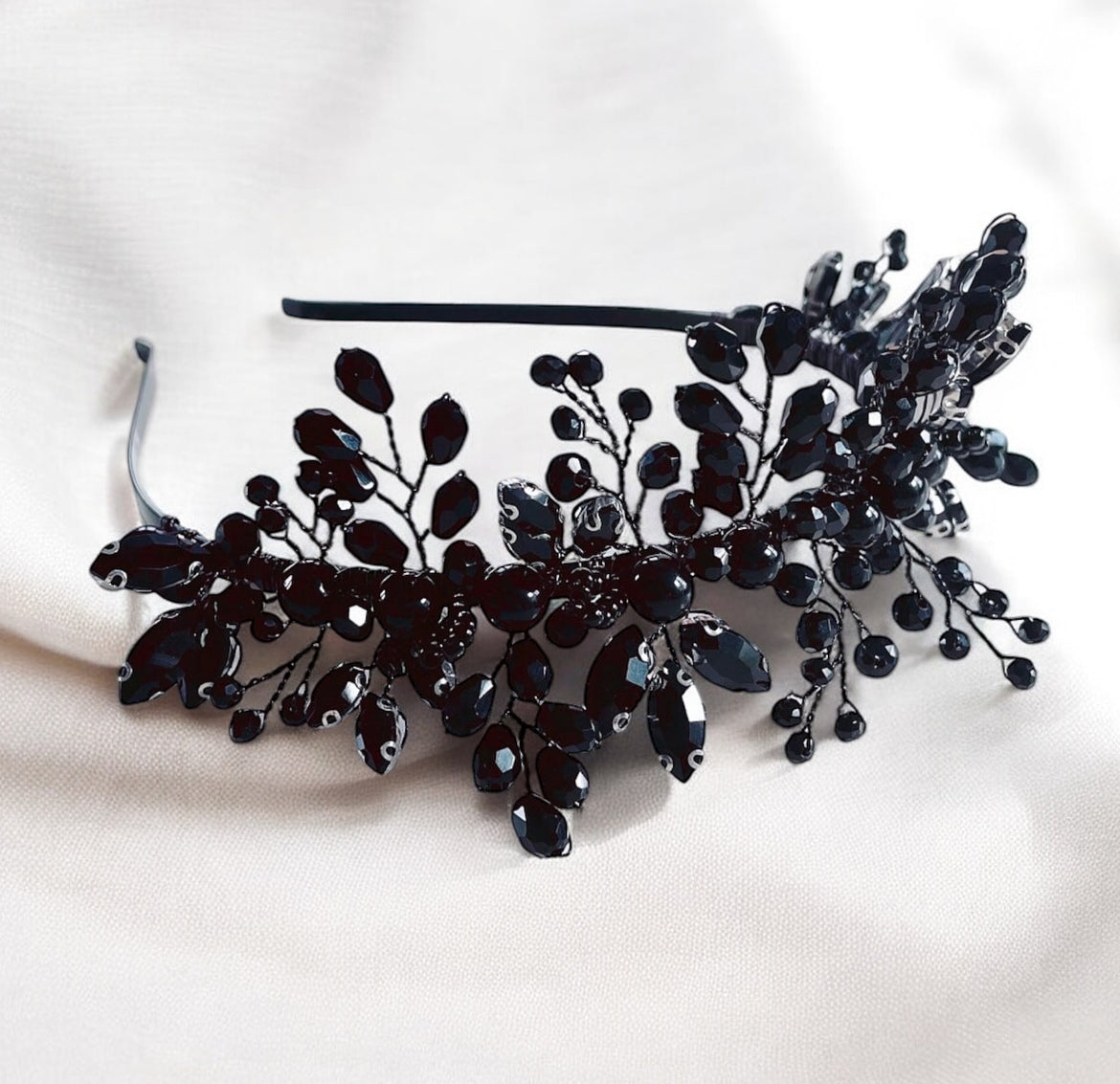 Black crystal tiara