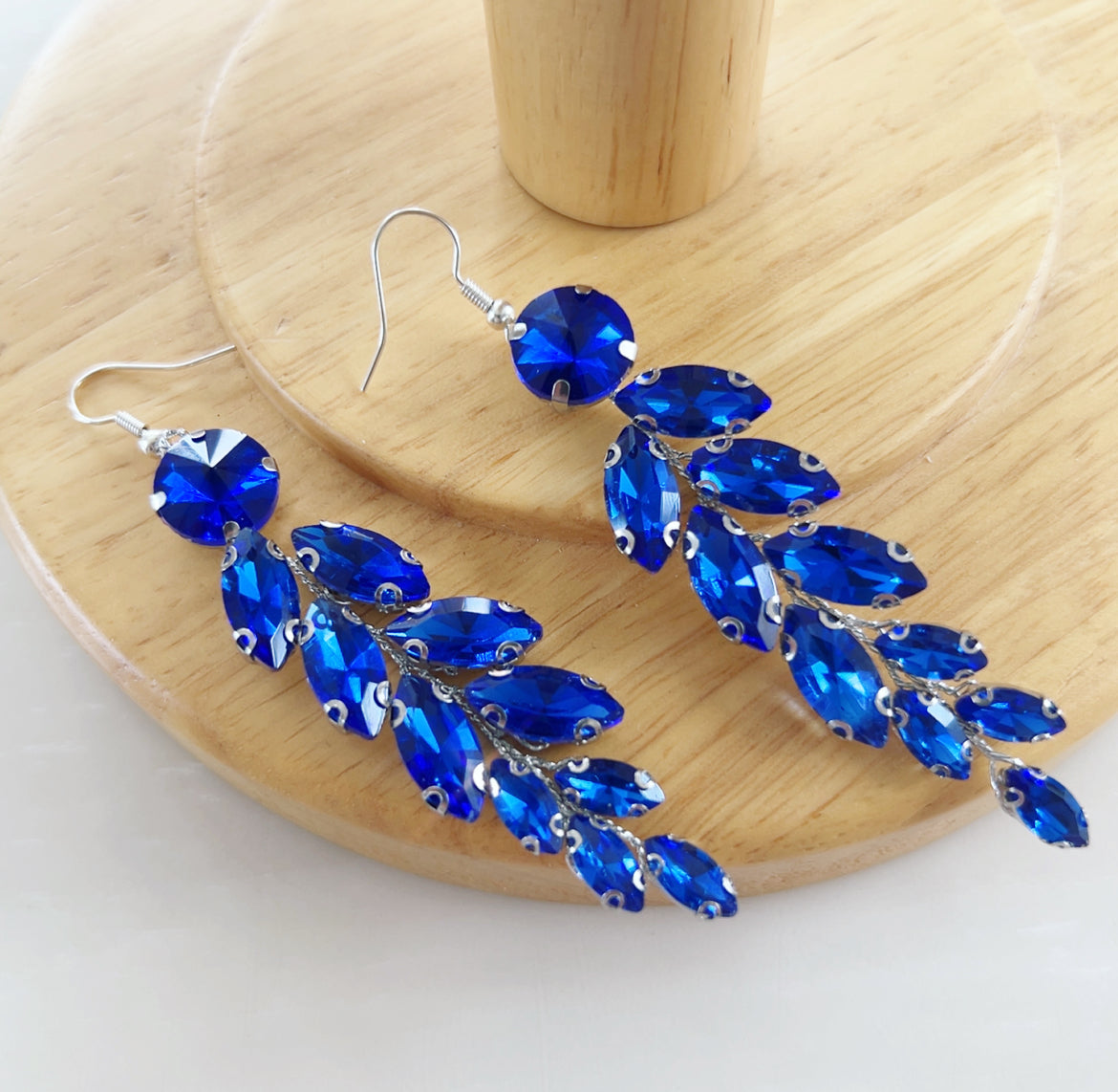 Blue Crystal Statement Earrings