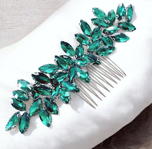 Enya Emerald green hair comb