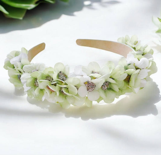 Green flower crown