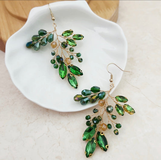 Peridot Green statement earrings