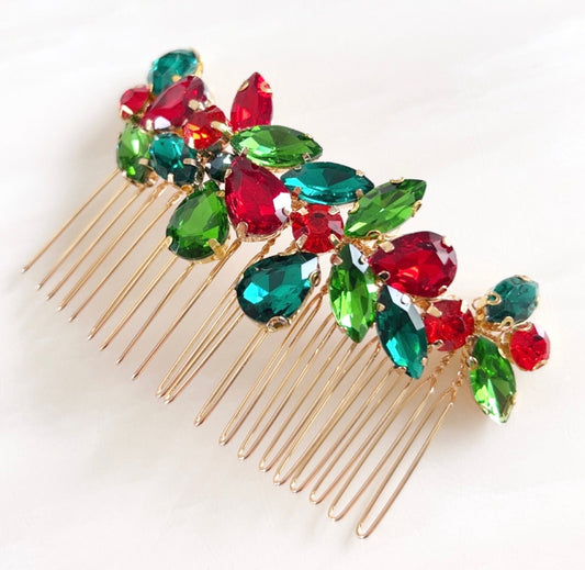 Christmas hair comb - Petal & Pearl