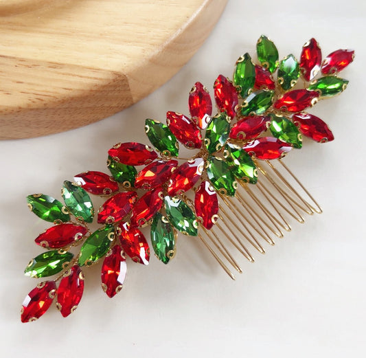 Christmas hair comb - Petal & Pearl
