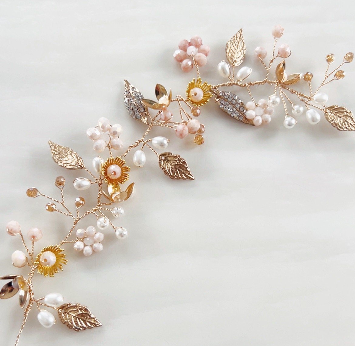 Delicate bridal hair vine - Petal & Pearl