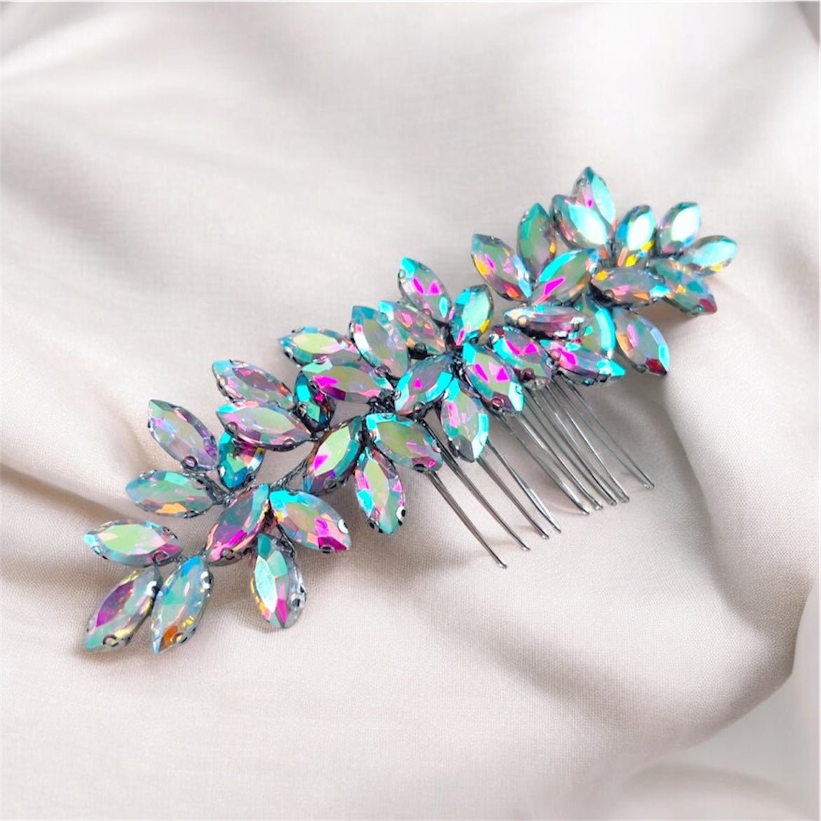 Enya AB crystal hair comb - Petal & Pearl