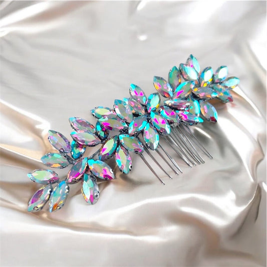 Enya AB crystal hair comb - Petal & Pearl