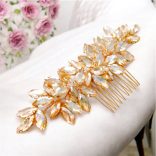 Enya gold hair comb - Petal & Pearl