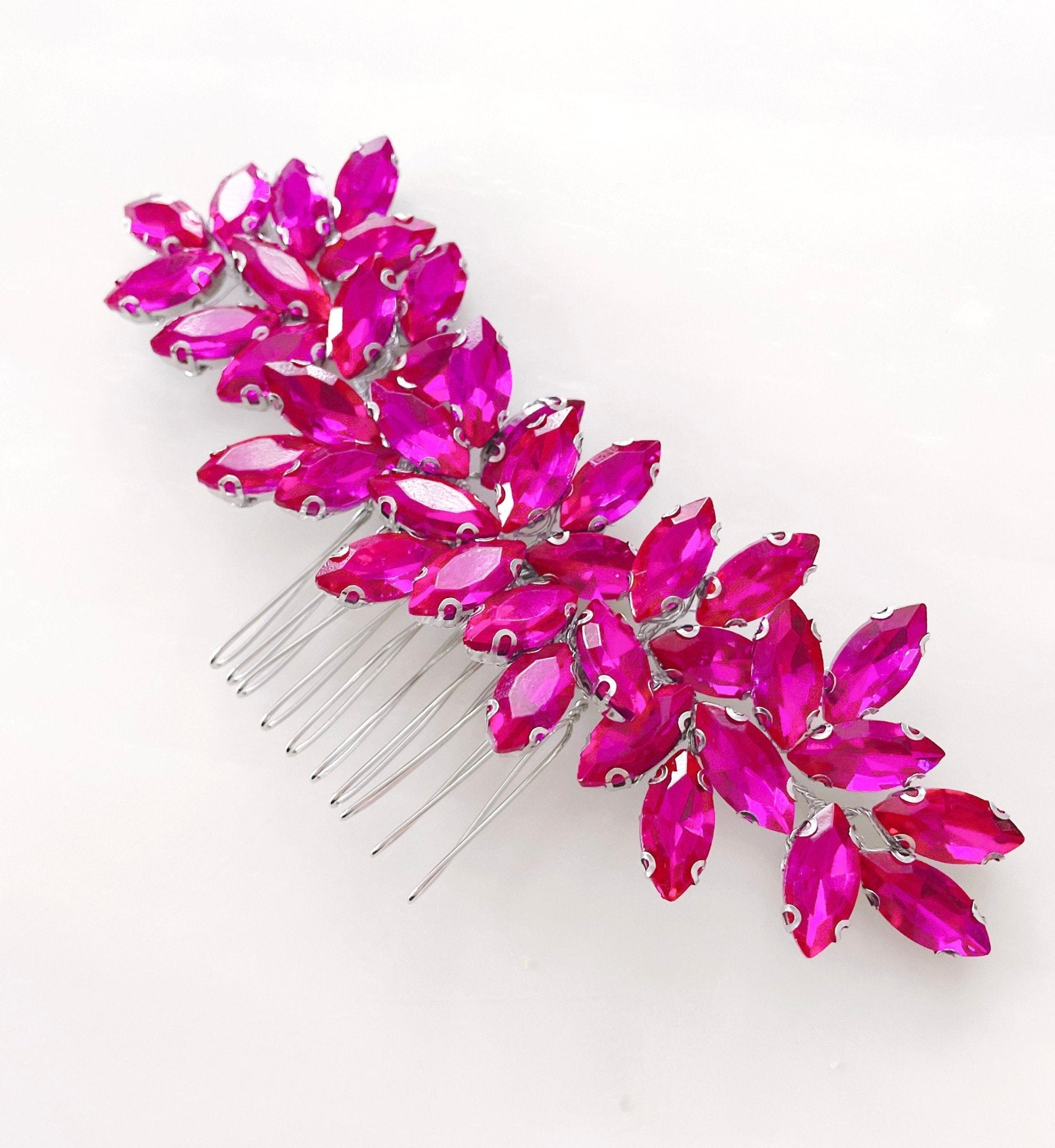Enya hot pink hair comb - Petal & Pearl