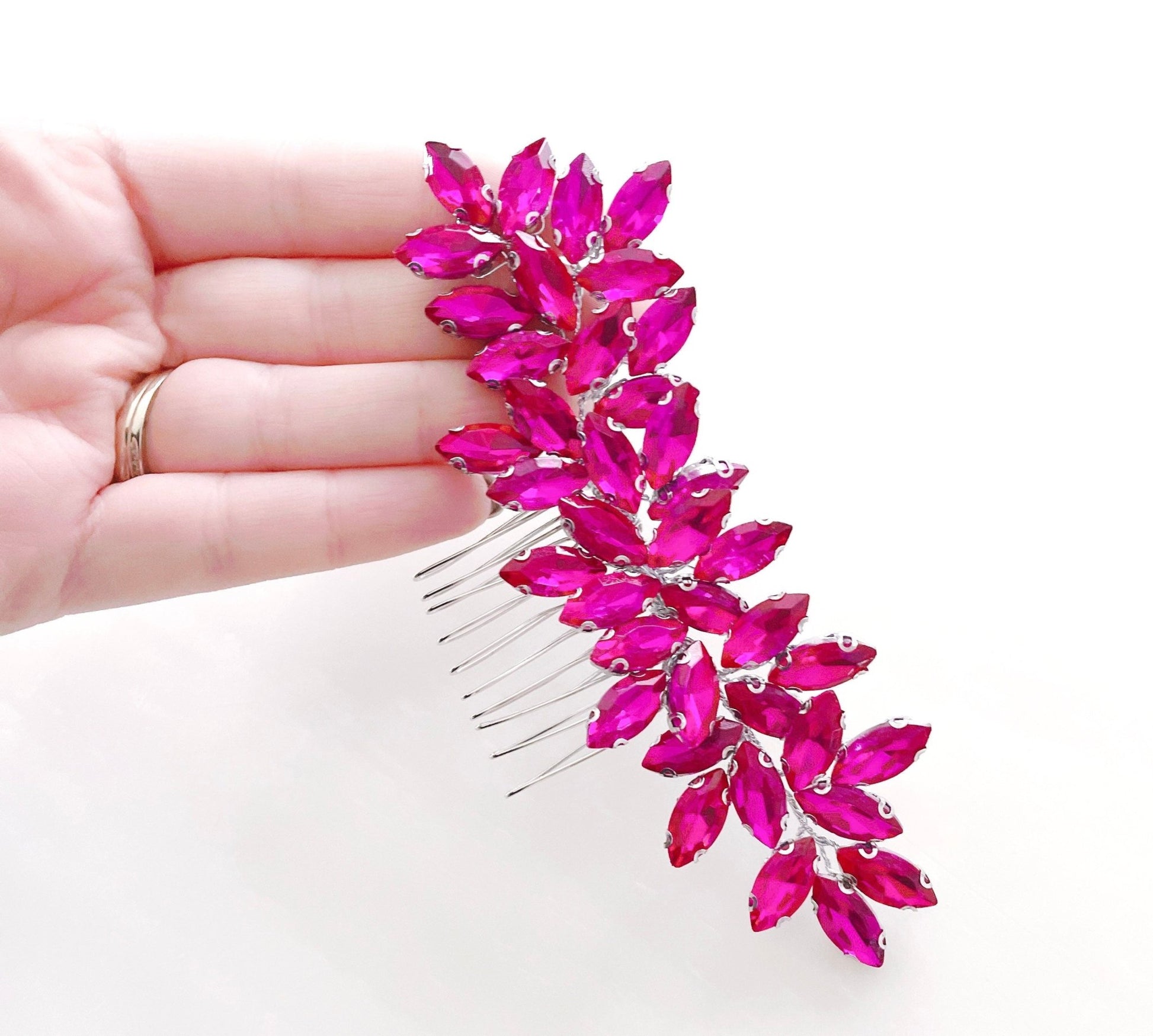 Enya hot pink hair comb - Petal & Pearl