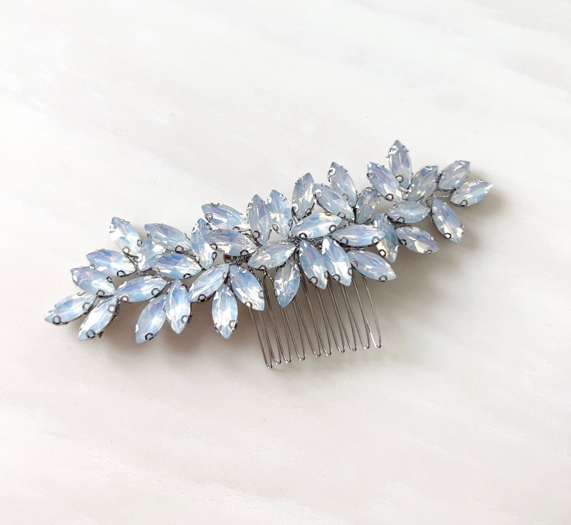Enya opal coloured crystal hair comb - Petal & Pearl