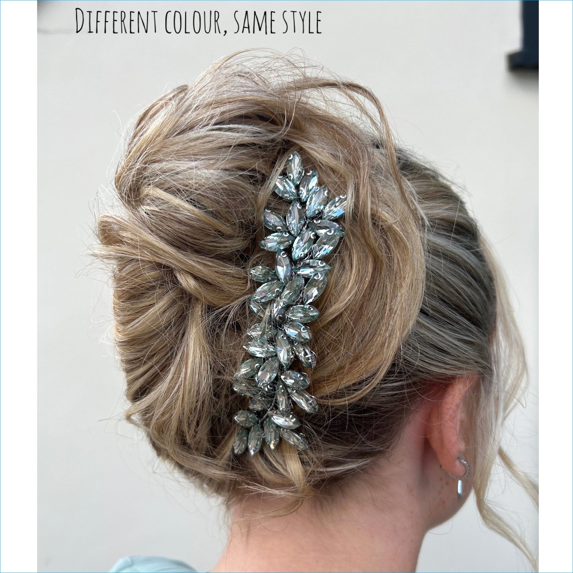 Enya Peridot green crystal hair comb - Petal & Pearl