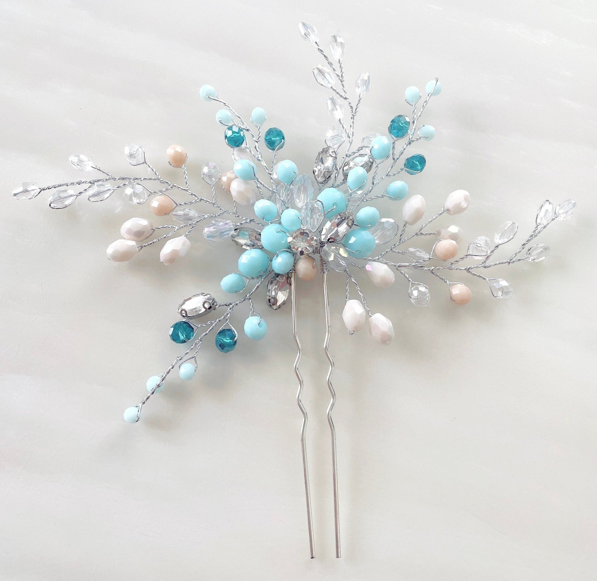 Exquisite Turquoise Hair Pin - Petal & Pearl