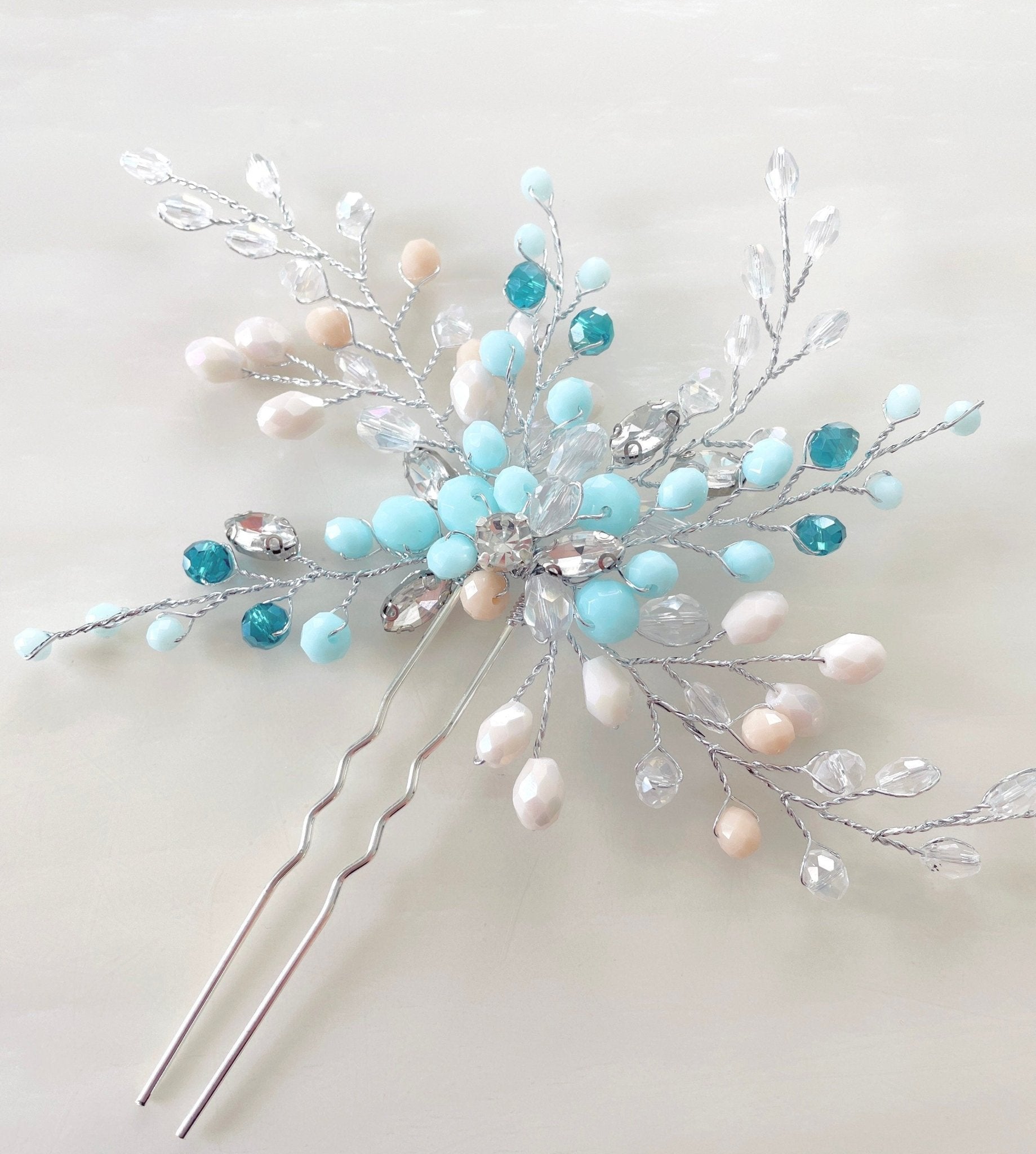 Exquisite Turquoise Hair Pin - Petal & Pearl