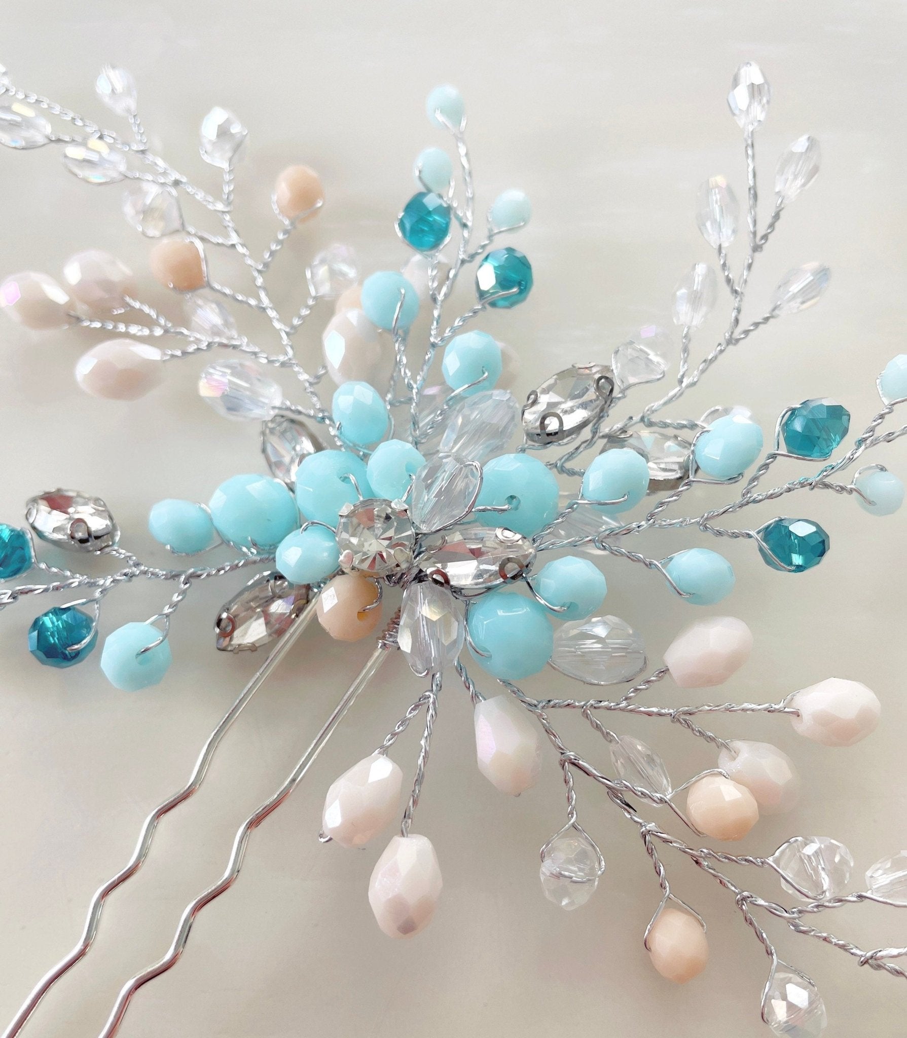 Exquisite Turquoise Hair Pin - Petal & Pearl