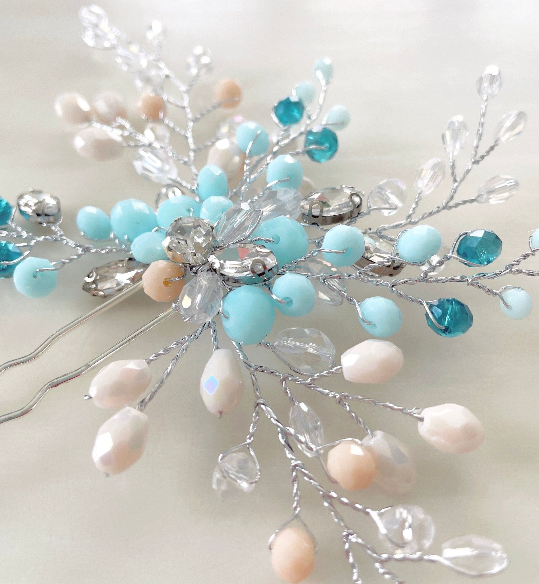 Exquisite Turquoise Hair Pin - Petal & Pearl