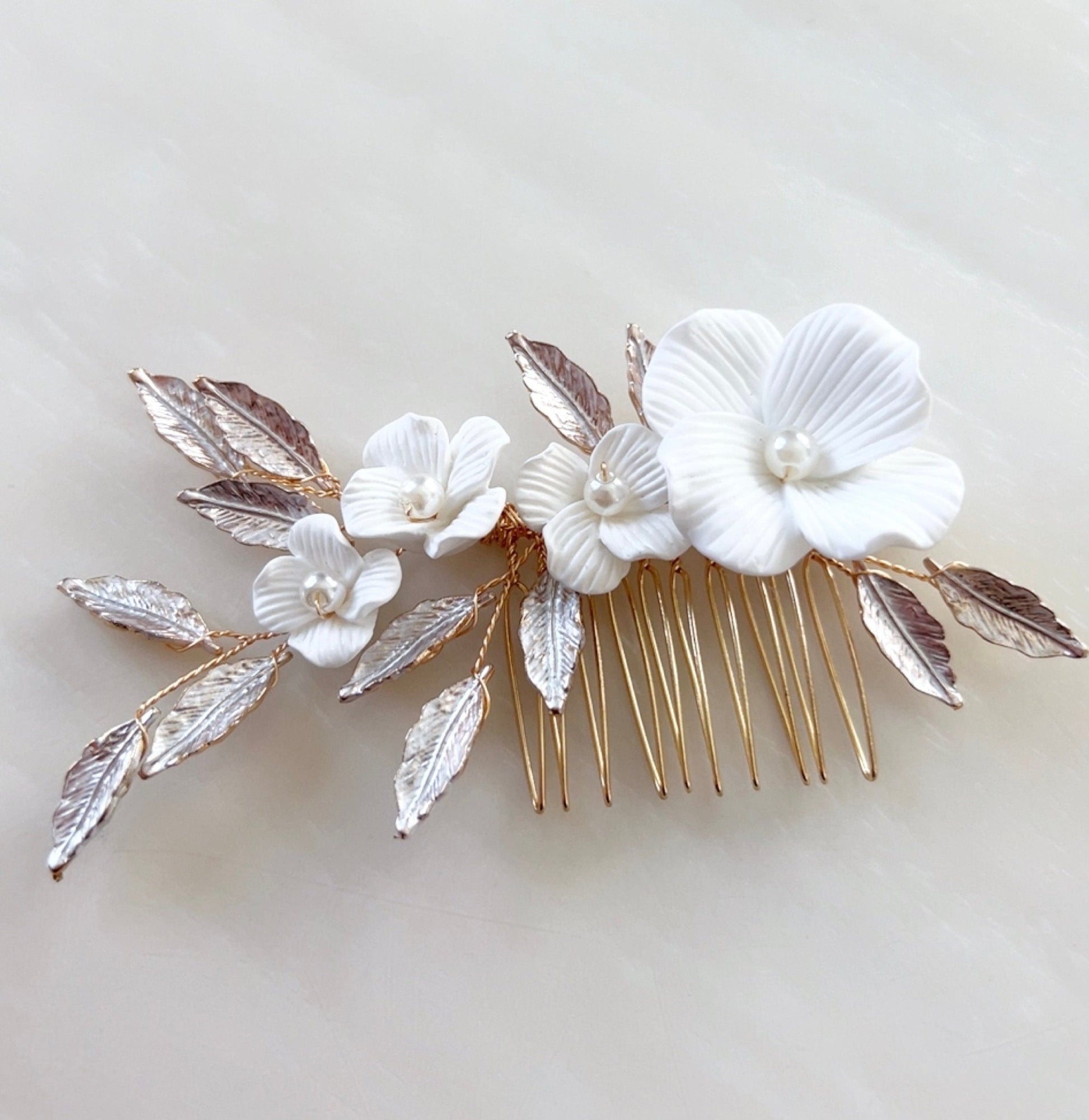 Floral Bridal hair comb - Petal & Pearl