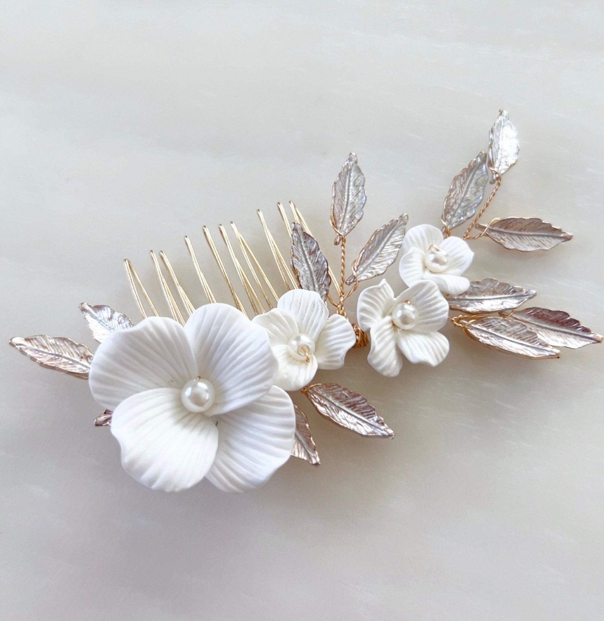 Floral Bridal hair comb - Petal & Pearl