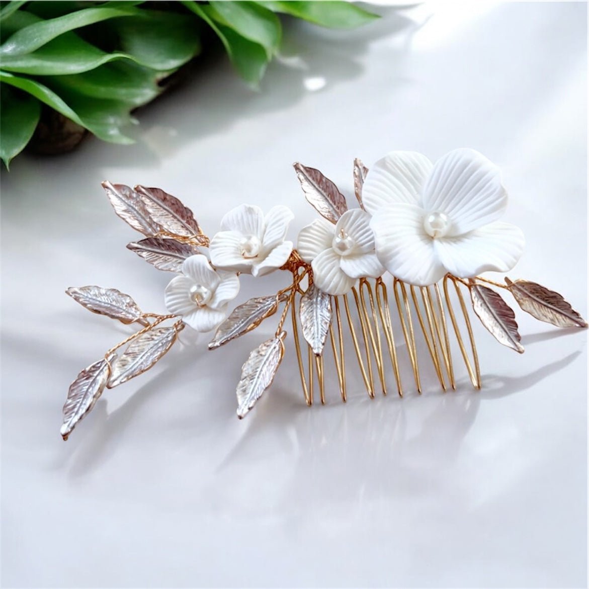 Floral Bridal hair comb - Petal & Pearl