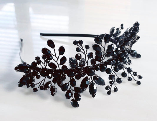 black bridal tiara