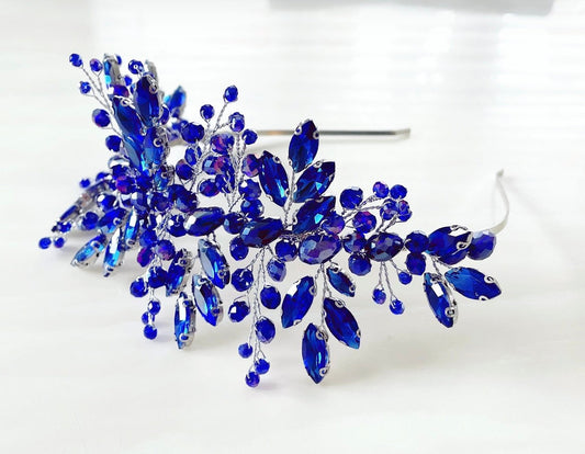 Royal blue crystal tiara