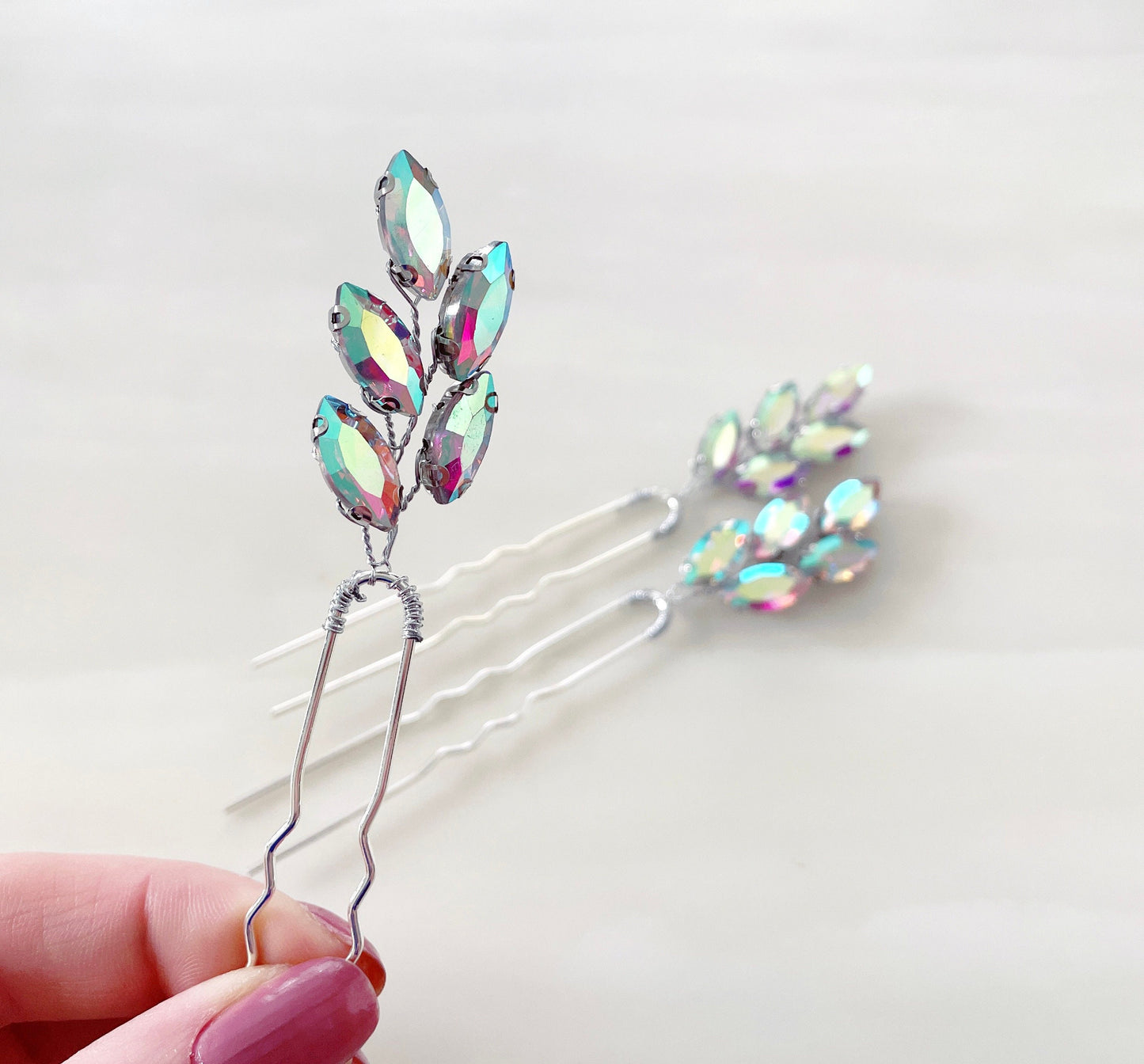 AB crystal hair pins