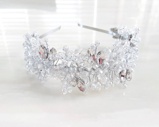 Silver bridal headpiece