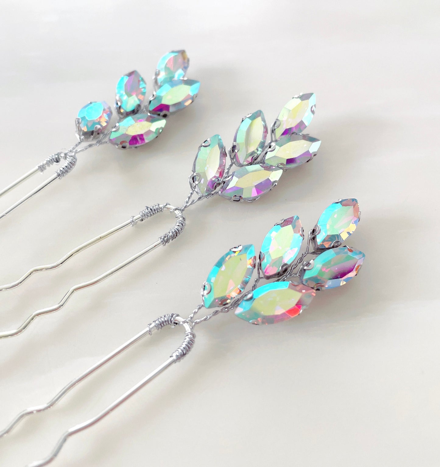 AB crystal hair pins