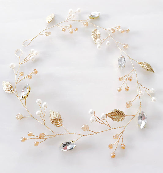 Gold bridal hair vine