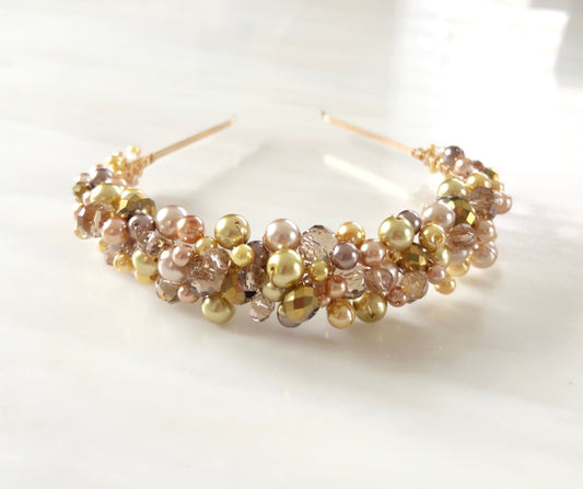 Gold pearl headband