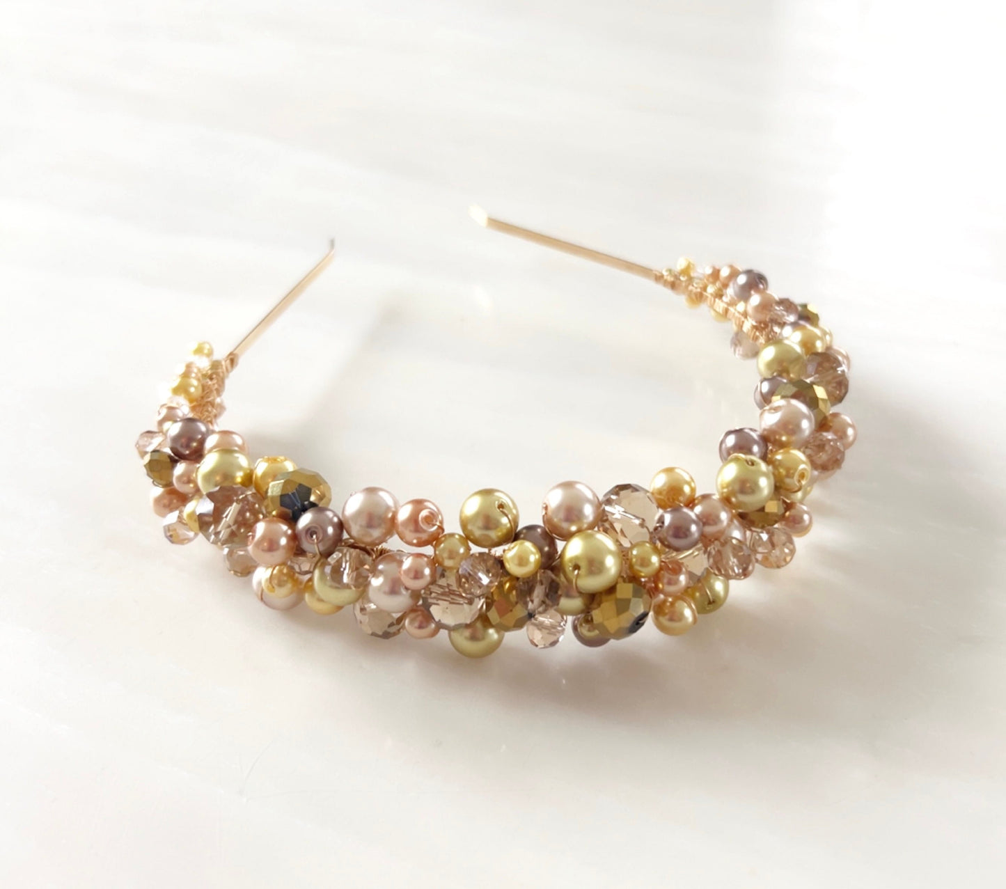 Gold pearl headband