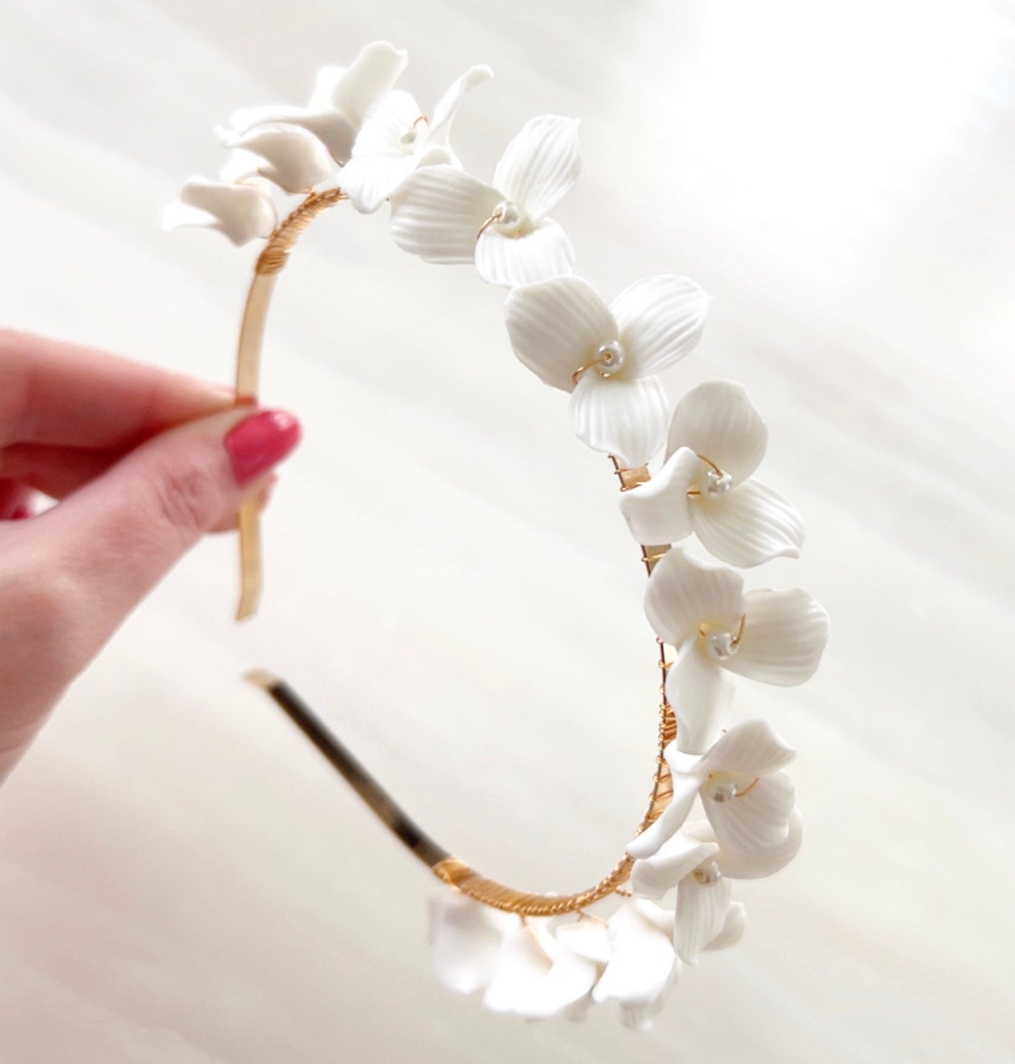 White flower bridal headpiece