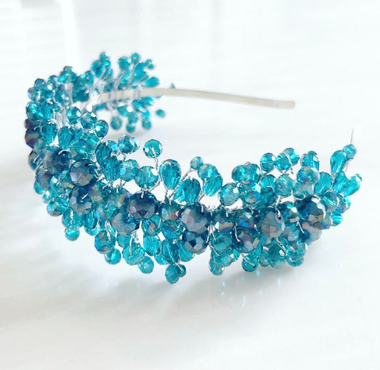 Turquoise crystal headband