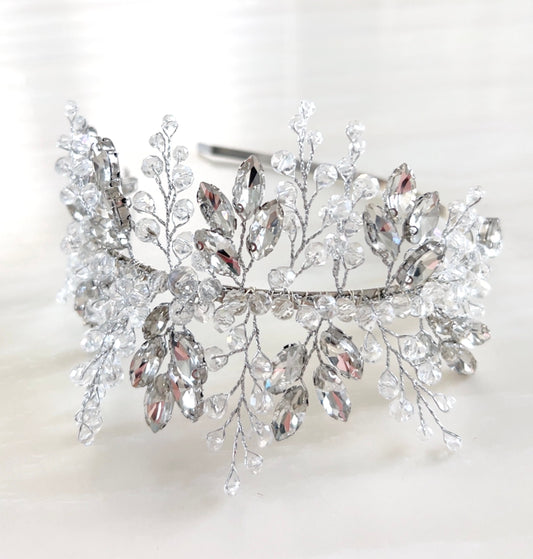 Silver Side bridal headpiece