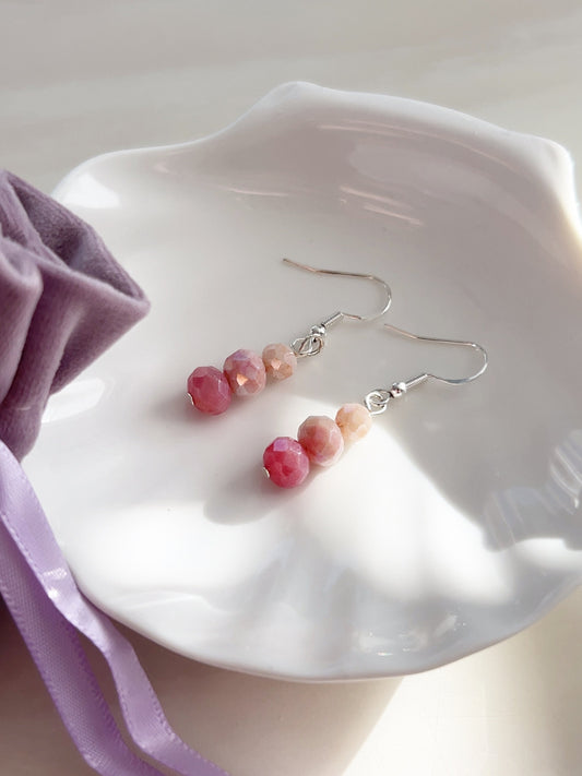 Pink crystal earrings