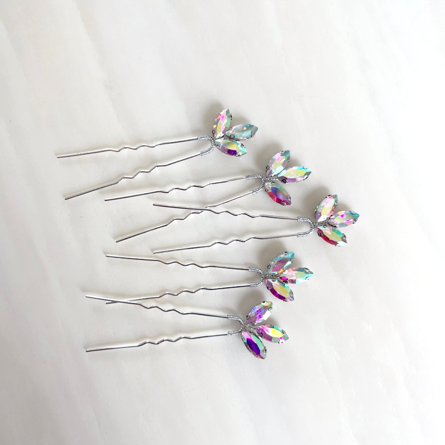 Ab crystal bridal hair pins