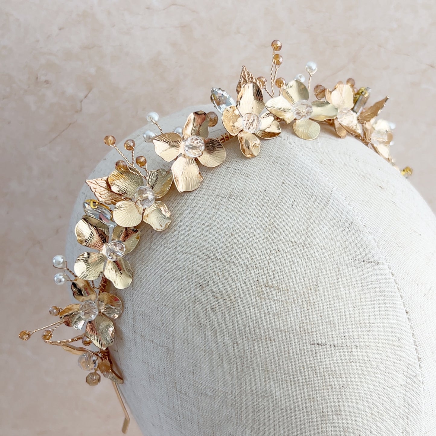 Gold Flower bridal headband