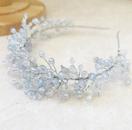 Pale Blue Bridal headpiece