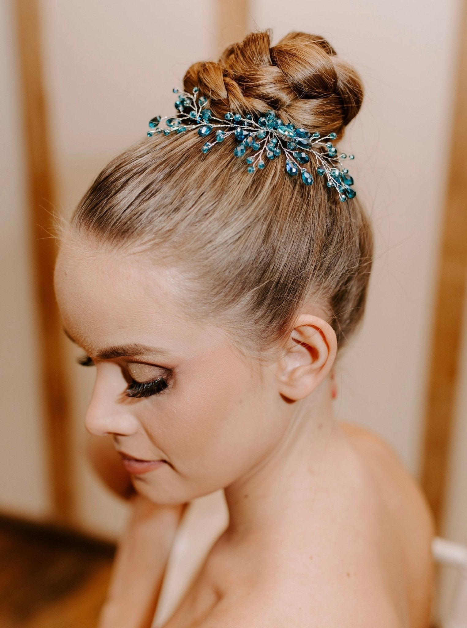 Mauve crystal hair pin - Petal & Pearl