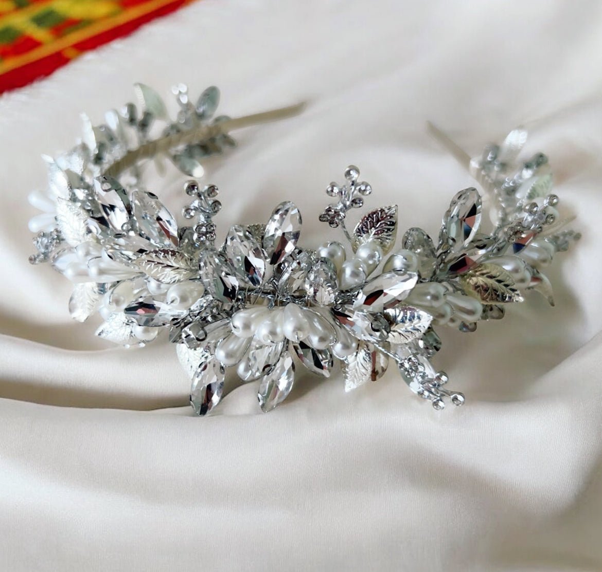 Pearl and Crystal Bridal Headband - Petal & Pearl