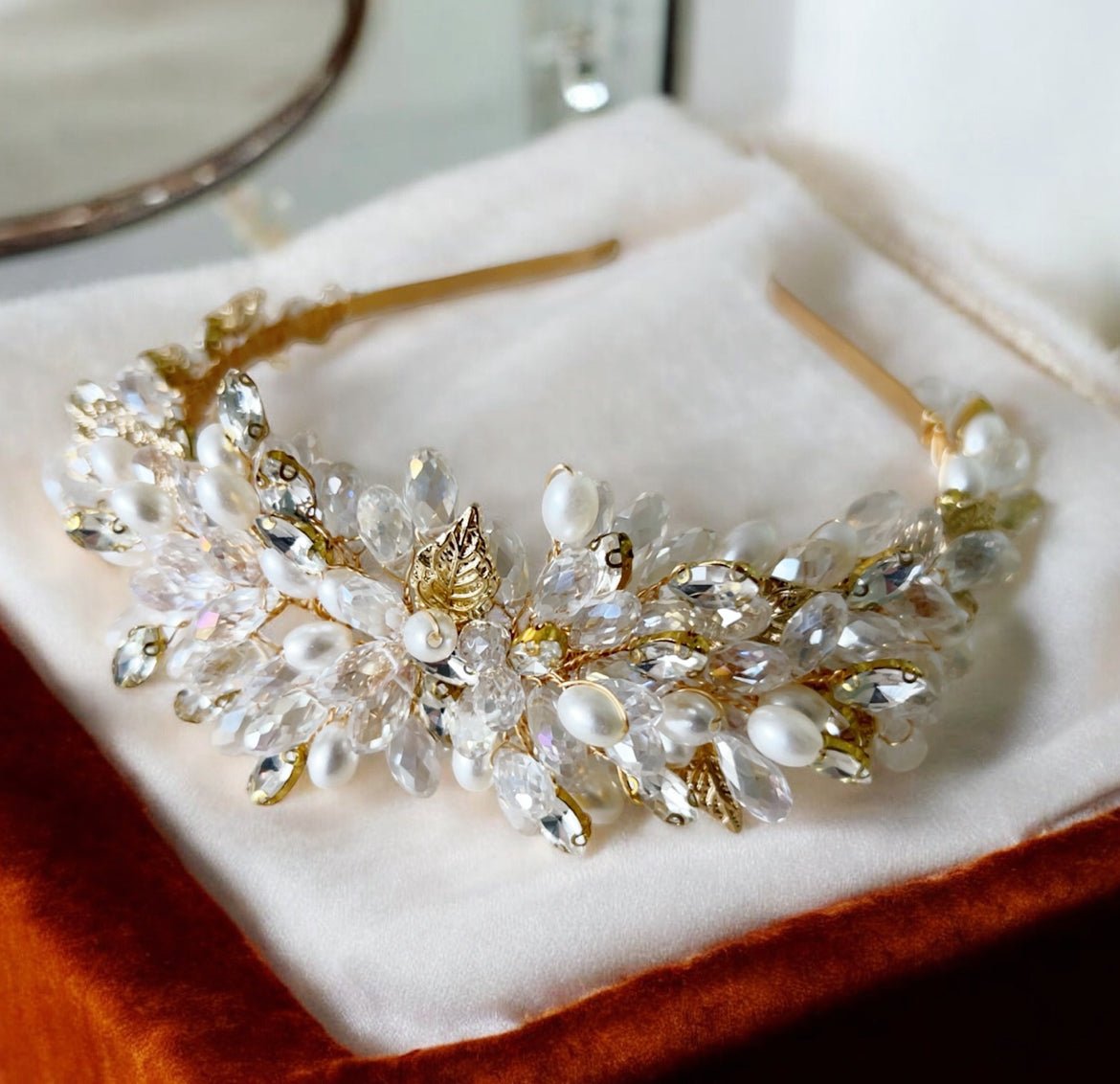 Pearl and Crystal Bridal Headband - Petal & Pearl