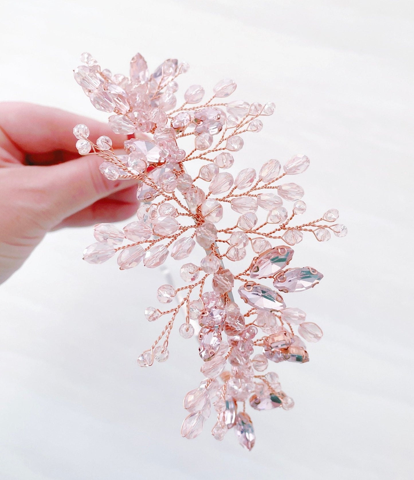 Pink crystal occasion headband - Petal & Pearl