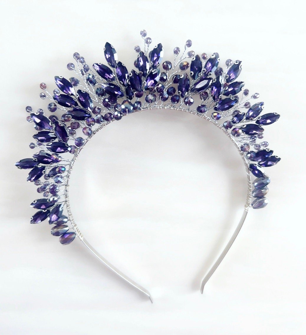 Purple Crystal Crown - Petal & Pearl