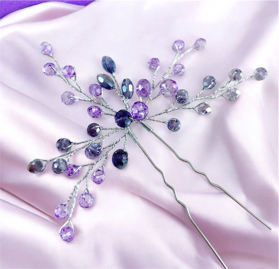 Purple hair pin - Petal & Pearl