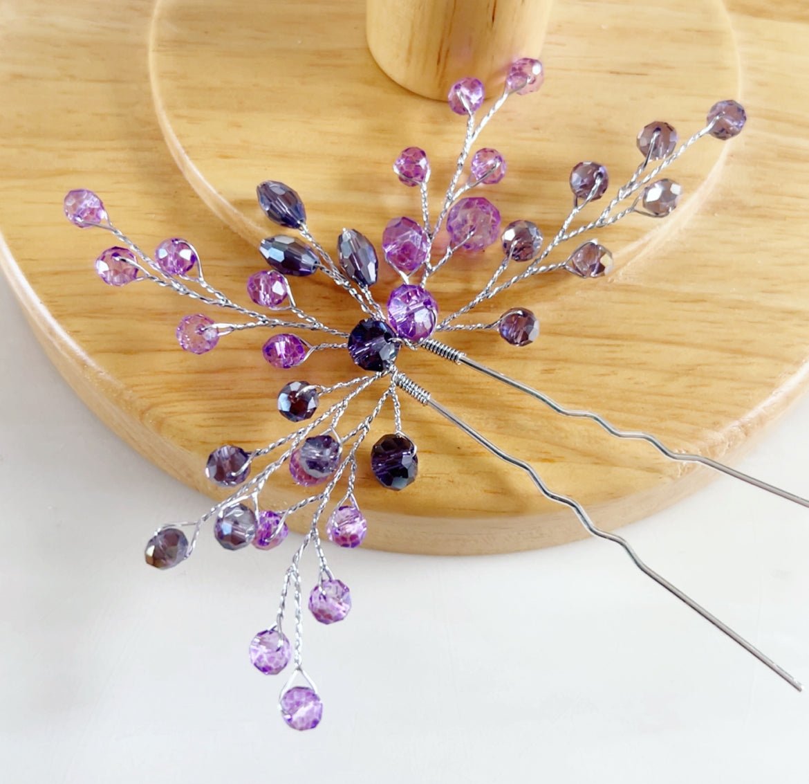 Purple hair pin - Petal & Pearl